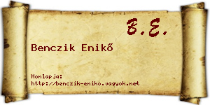 Benczik Enikő névjegykártya